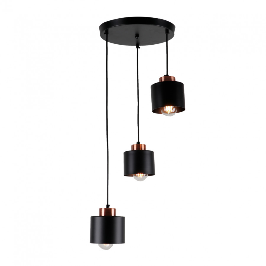 Люстра подвесная 3*60Вт E27 MD.8826-3-P BK+AB IMEX