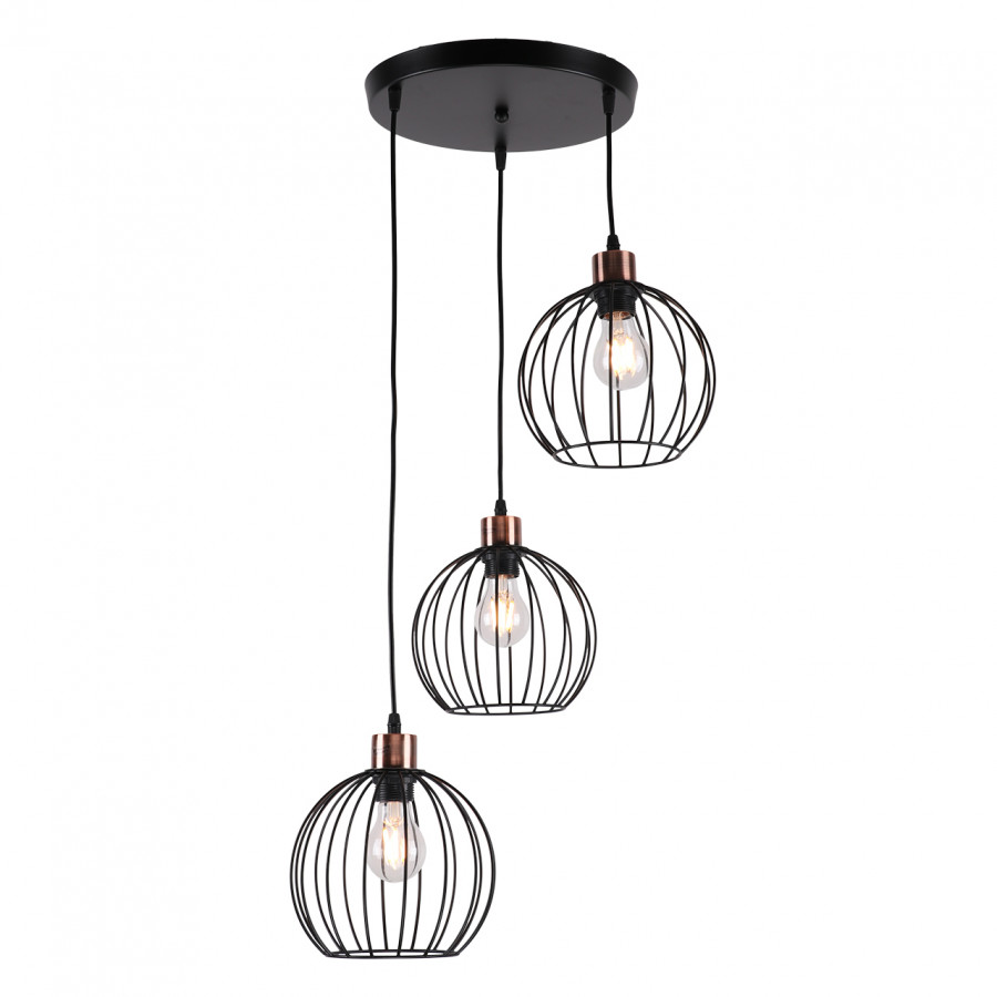Люстра подвесная 3*60Вт E27 MD.0229-3-P BK IMEX