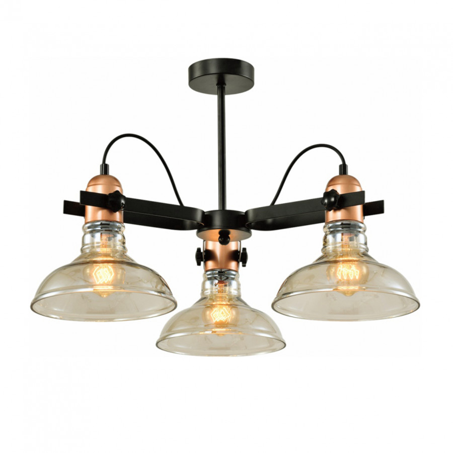 Люстра потолочная Е27 3*60W черный+бронза MD.20552-3-S-BK+AB IMEX