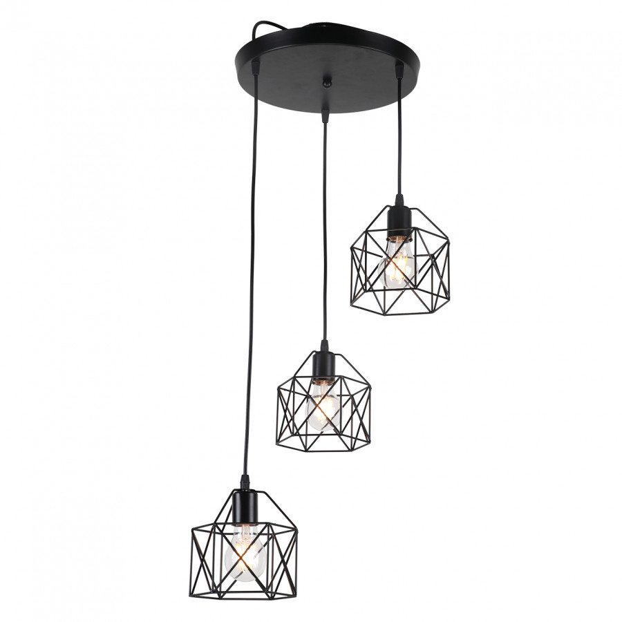 Люстра подвесная 3*60Вт E27 MD.0330-3-P BK IMEX