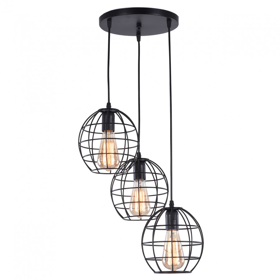 Люстра подвесная 3*60Вт E27 MD.1703-3-P BK IMEX