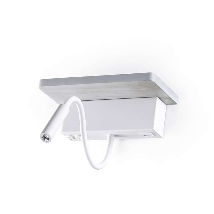 Настенный светильник-полка с подсветкой/USB ODEON LIGHT WOODY 3869/8WL