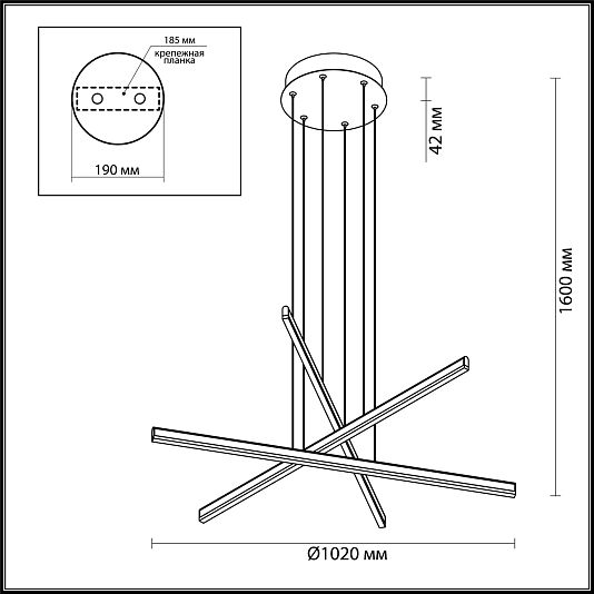 Подвесной светильник ODEON LIGHT RUDY 3890/48L Подвесной светильник ODEON LIGHT RUDY 3890/48L