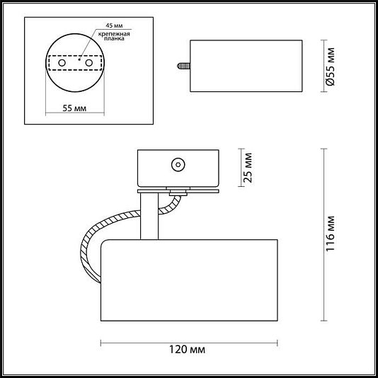 Светильник потолочный ODEON LIGHT KIKO 3873/1C Светильник потолочный ODEON LIGHT KIKO 3873/1C