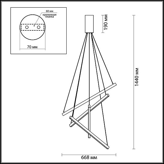 Подвесной светильник ODEON LIGHT COMETA 3860/48B