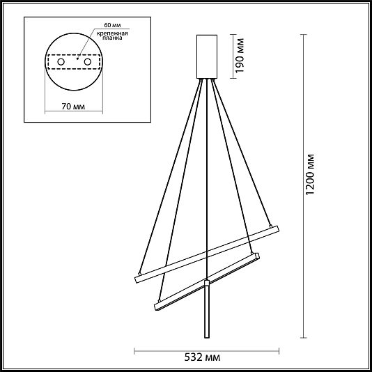 Подвесной светильник ODEON LIGHT COMETA 3860/39B Подвесной светильник ODEON LIGHT COMETA 3860/39B