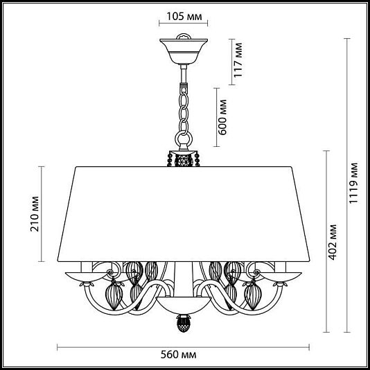 Люстра ODEON LIGHT NIAGARA 3921/4 Люстра ODEON LIGHT NIAGARA 3921/4