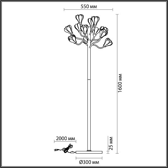 Торшер ODEON LIGHT GARDI 5090/12F