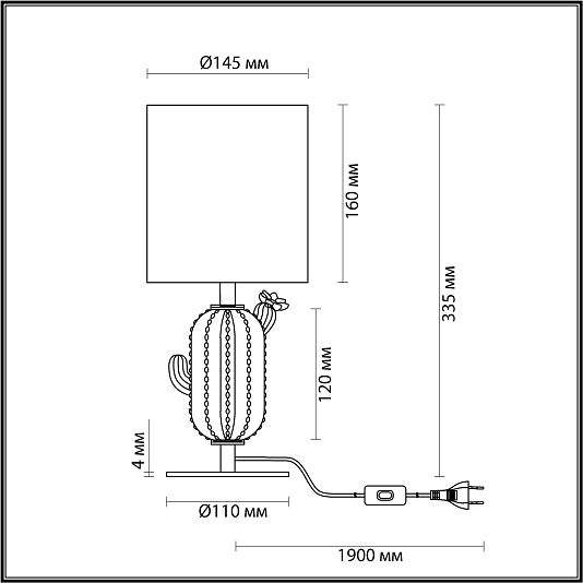 Настольная лампа ODEON LIGHT CACTUS 5425/1TA Настольная лампа ODEON LIGHT CACTUS 5425/1TA