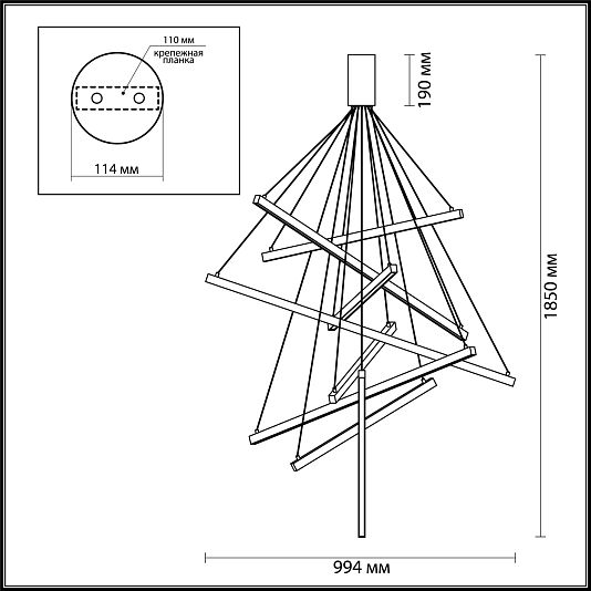 Подвес ODEON LIGHT COMETA 3860/96L Подвес ODEON LIGHT COMETA 3860/96L