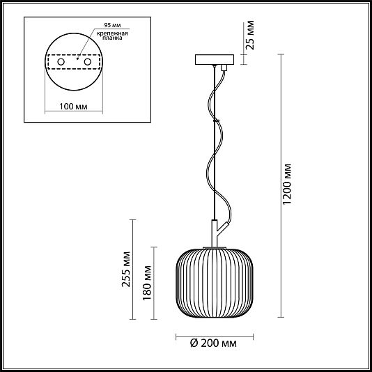 Подвес ODEON LIGHT ROOFI 4753/1 Подвес ODEON LIGHT ROOFI 4753/1