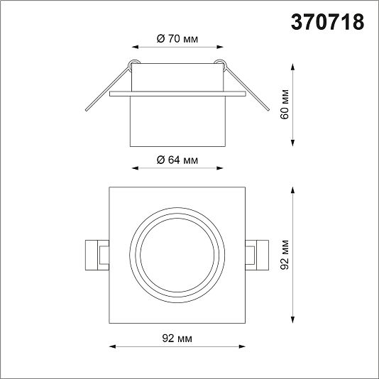 Светильник встраиваемый NOVOTECH LIRIO 370718 Светильник встраиваемый NOVOTECH LIRIO 370718