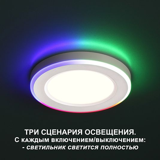 Светильник встраиваемый светодиодный (три сценария работы) NOVOTECH SPAN 359010