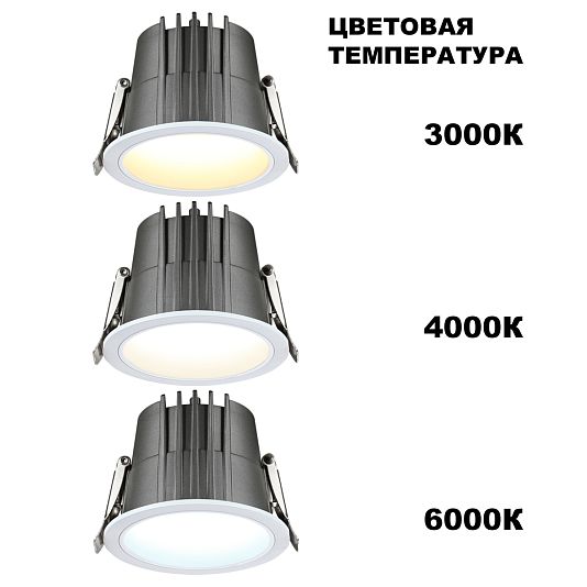 Встраиваемый светодиодный светильник с переключателем цветовой температуры NOVOTECH LANG 359428 Встраиваемый светодиодный светильник с переключателем цветовой температуры NOVOTECH LANG 359428