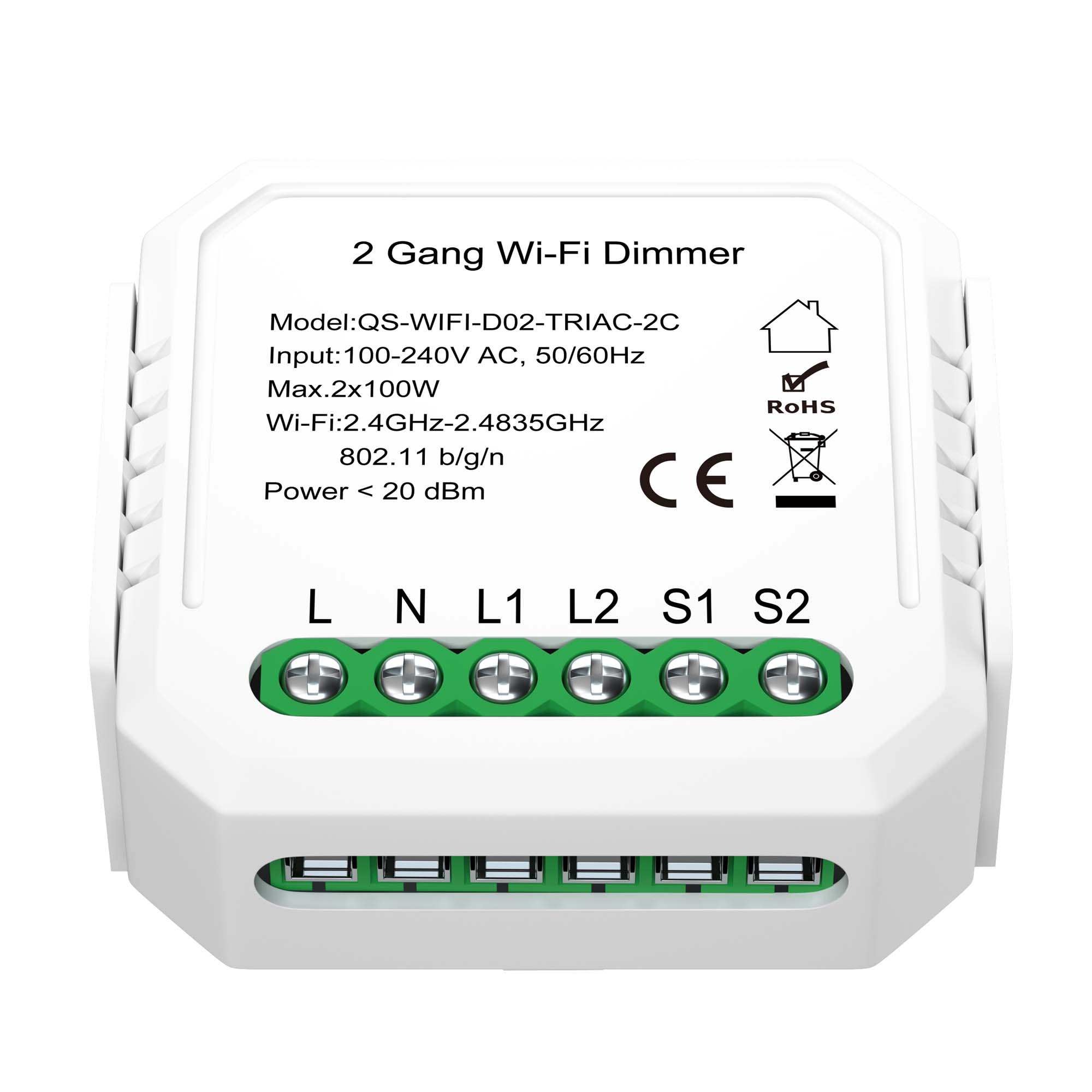 WI-FI диммируемое реле 2 канала 2x100W Белый ST LUCE ST9000.500.02CDIM WI-FI диммируемое реле 2 канала 2x100W Белый ST LUCE ST9000.500.02CDIM
