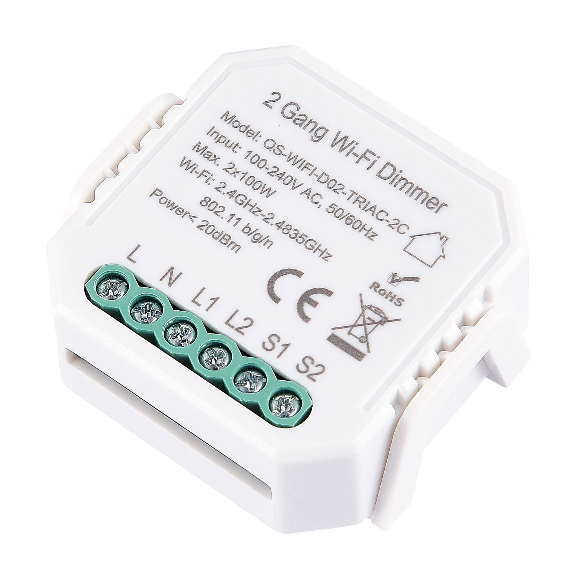 WI-FI диммируемое реле 2 канала 2x100W Белый ST LUCE ST9000.500.02CDIM