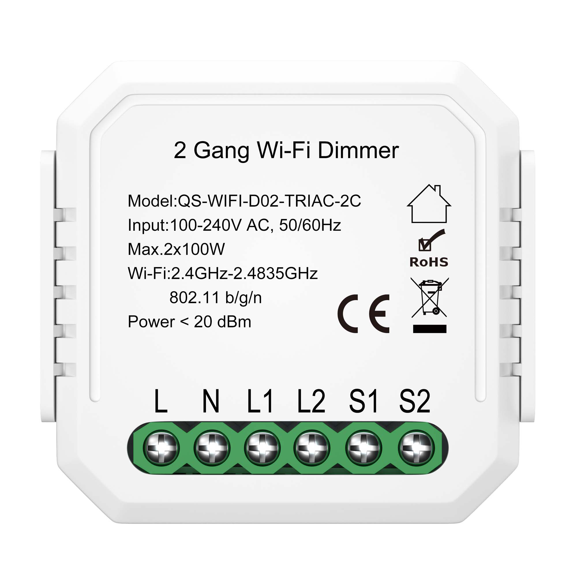 WI-FI диммируемое реле 2 канала 2x100W Белый ST LUCE ST9000.500.02CDIM WI-FI диммируемое реле 2 канала 2x100W Белый ST LUCE ST9000.500.02CDIM