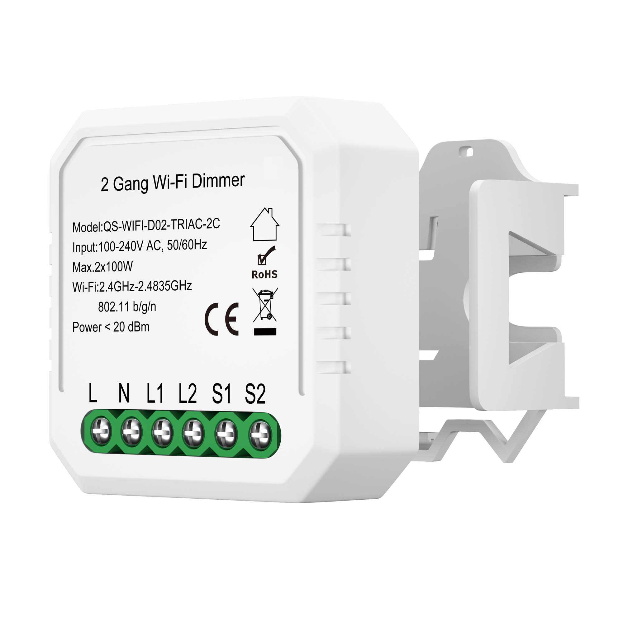 WI-FI диммируемое реле 2 канала 2x100W Белый ST LUCE ST9000.500.02CDIM WI-FI диммируемое реле 2 канала 2x100W Белый ST LUCE ST9000.500.02CDIM
