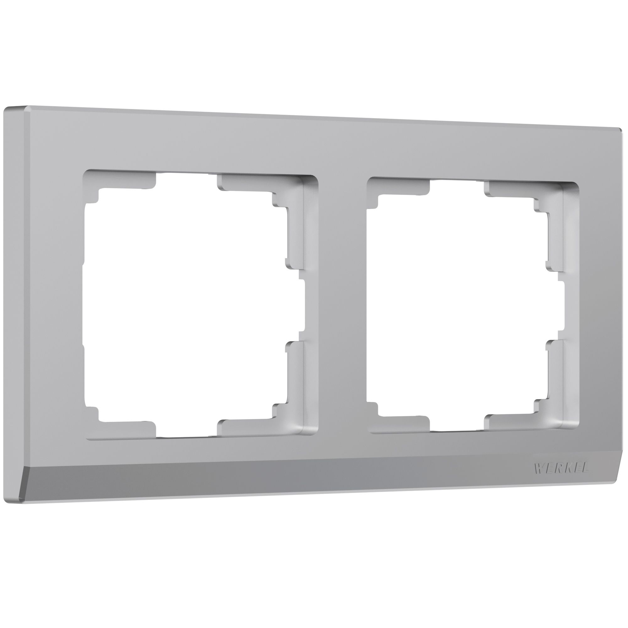 Рамка из пластика на 2 поста Stark серебряный W0021806 Werkel
