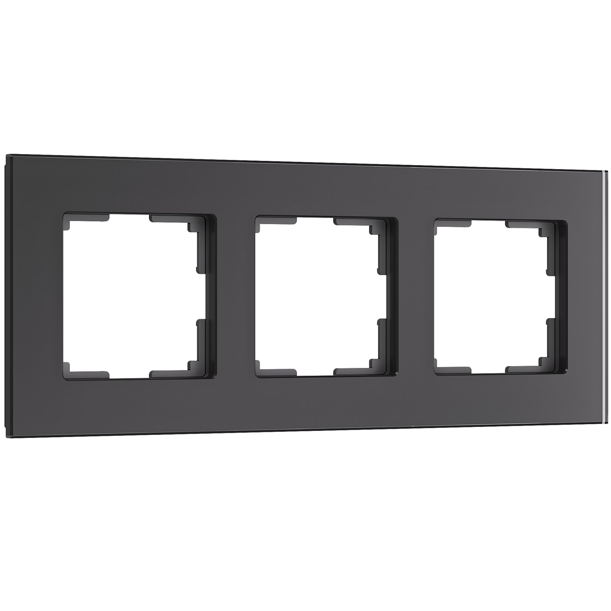 Рамка из стекла на 3 поста Senso черный soft-touch W0033108 Werkel