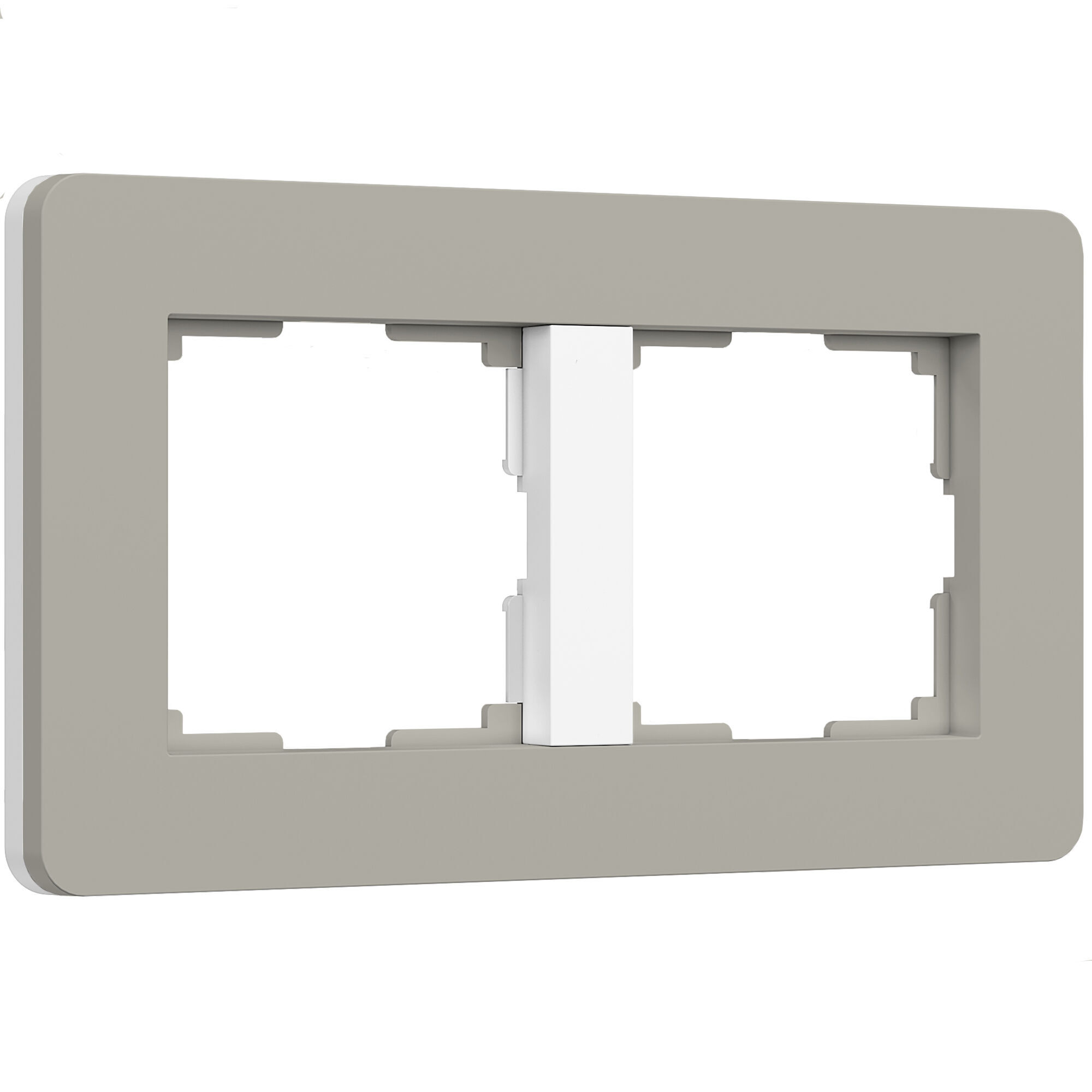 Рамка на 2 поста Split (дымчатый/белый, soft-touch) W0023067 Werkel