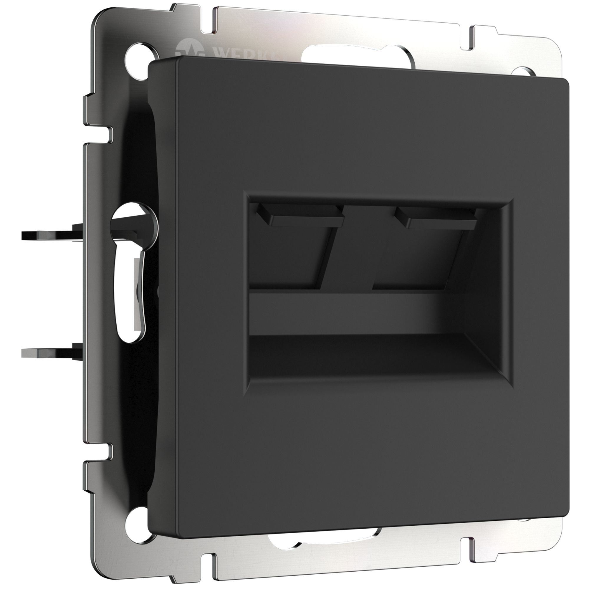 Розетка двойная Ethernet RJ-45 черный матовый W1182208 Werkel