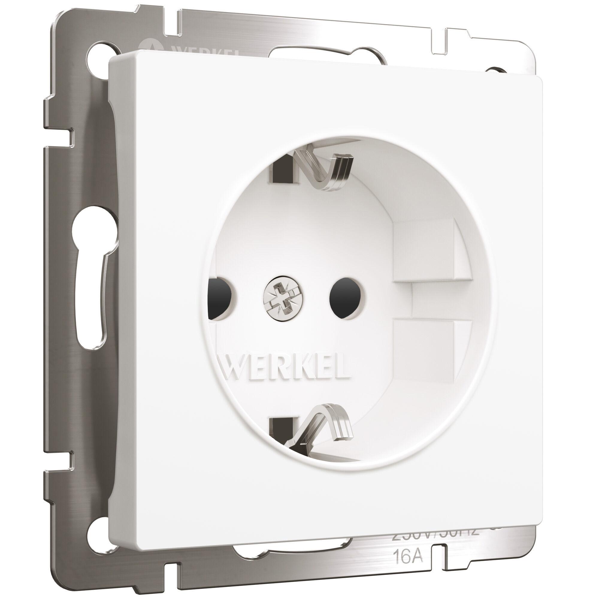 Розетка с заземлением и шторками белый матовый W1171161 Werkel