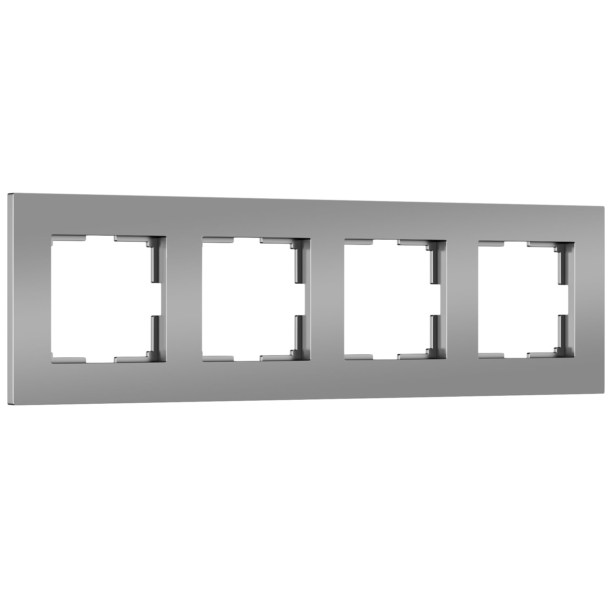 Рамка из поликарбоната на 4 поста Slab серебро софт W0042965 Werkel