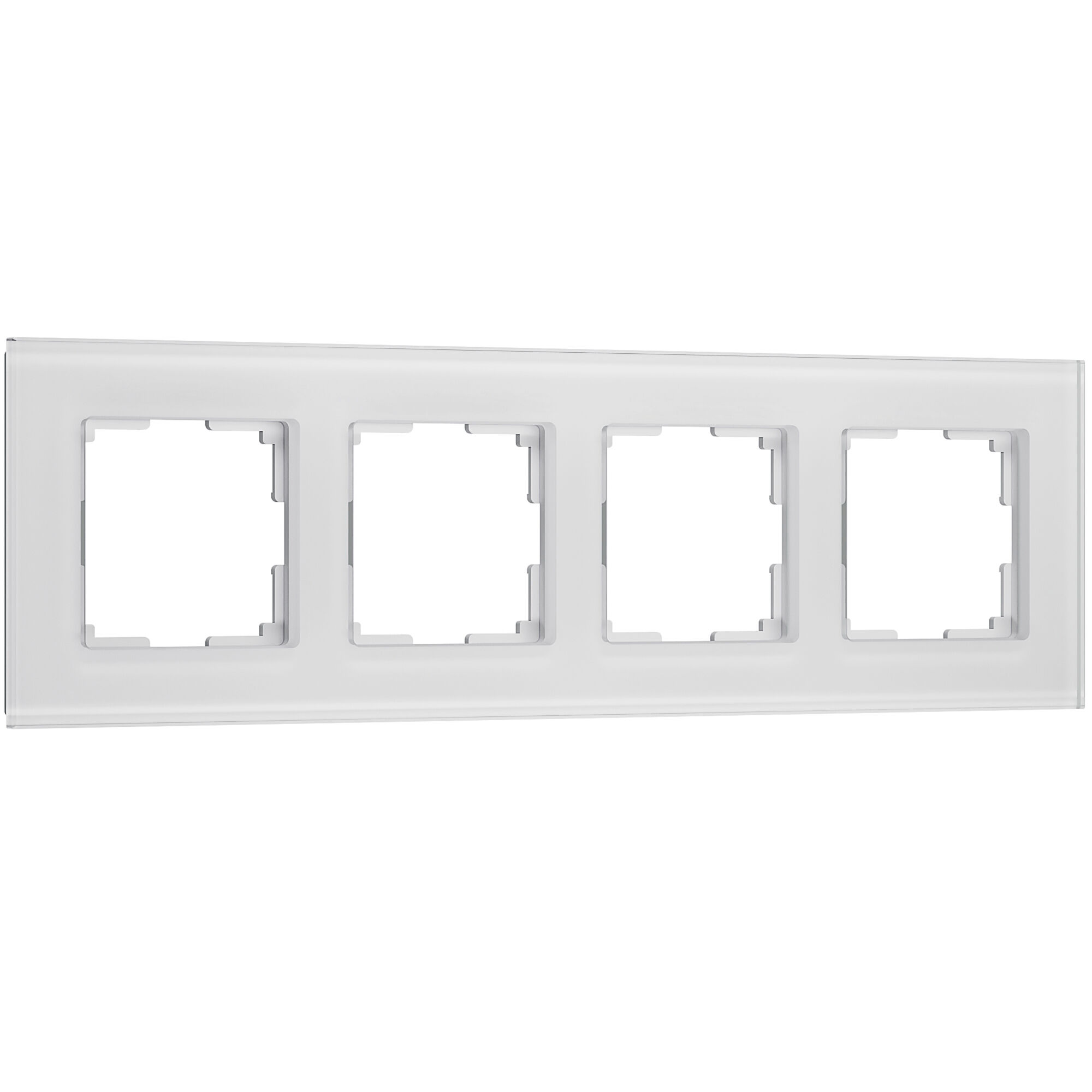 Рамка из стекла на 4 поста Senso белый soft-touch W0043101 Werkel