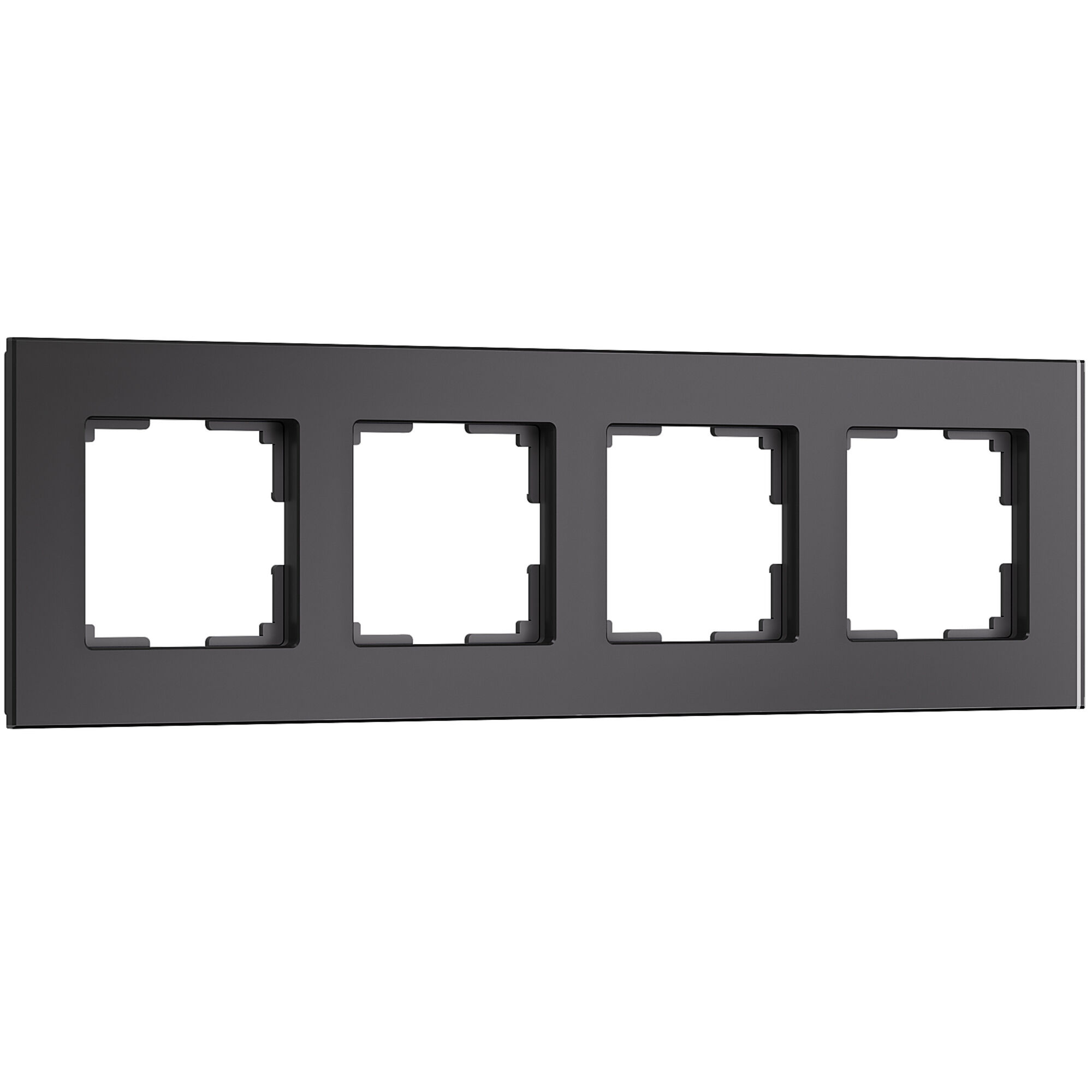 Рамка из стекла на 4 поста Senso черный soft-touch W0043108 Werkel