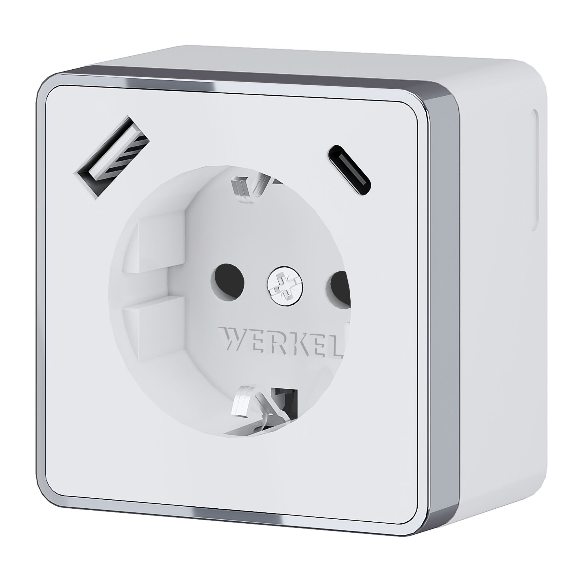 Розетка с заземлением, шторками и USB тип A+C Gallant белый W5071701 Werkel