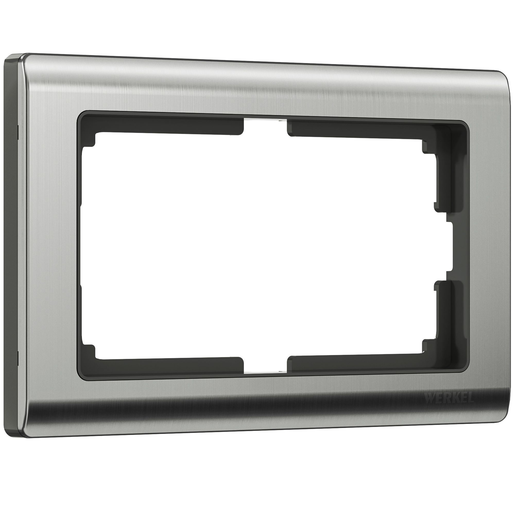 Рамка из металла для двойной розетки Metallic глянцевый никель W0081602 Werkel