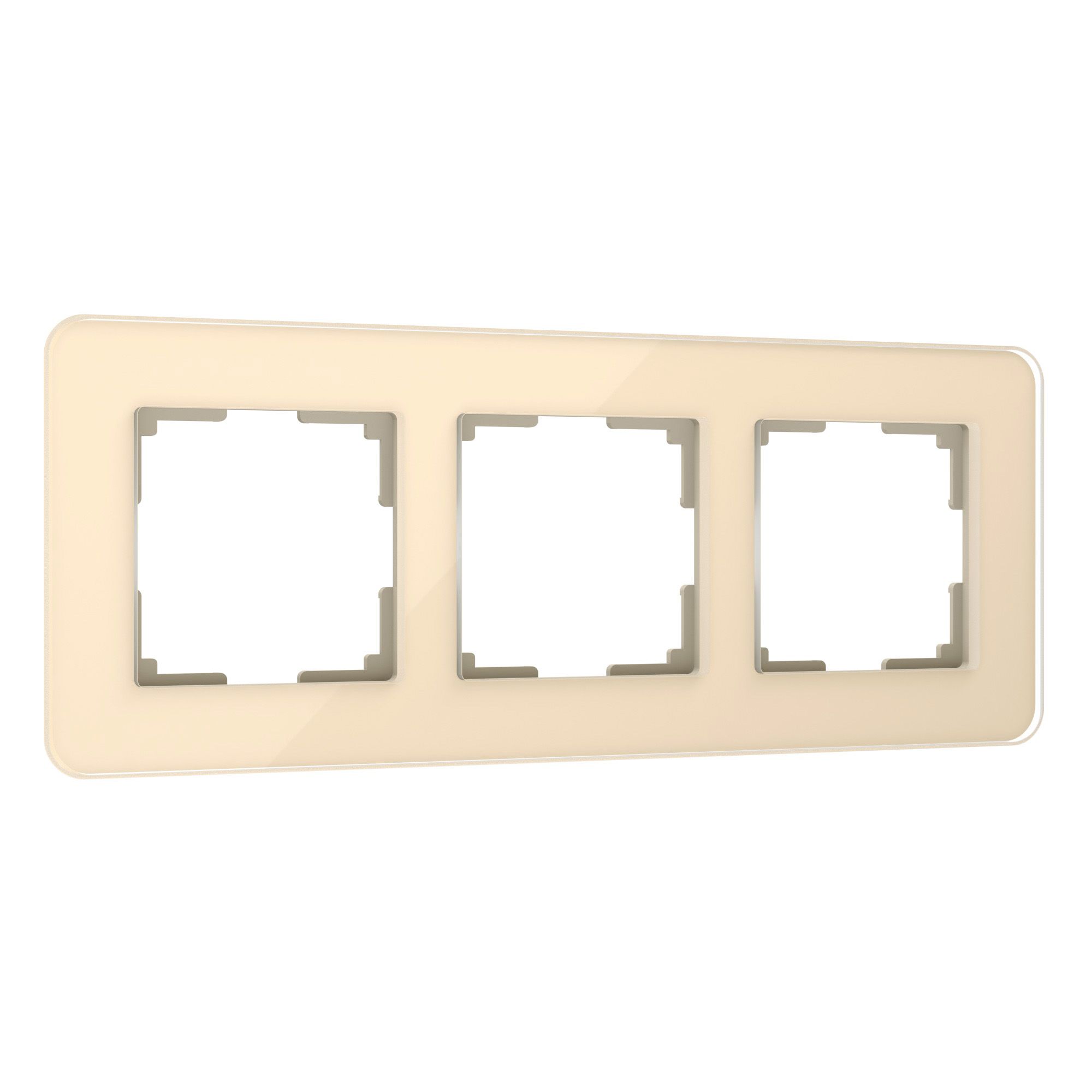 Рамка из стекла на 3 поста Elite айвори W0032443 Werkel