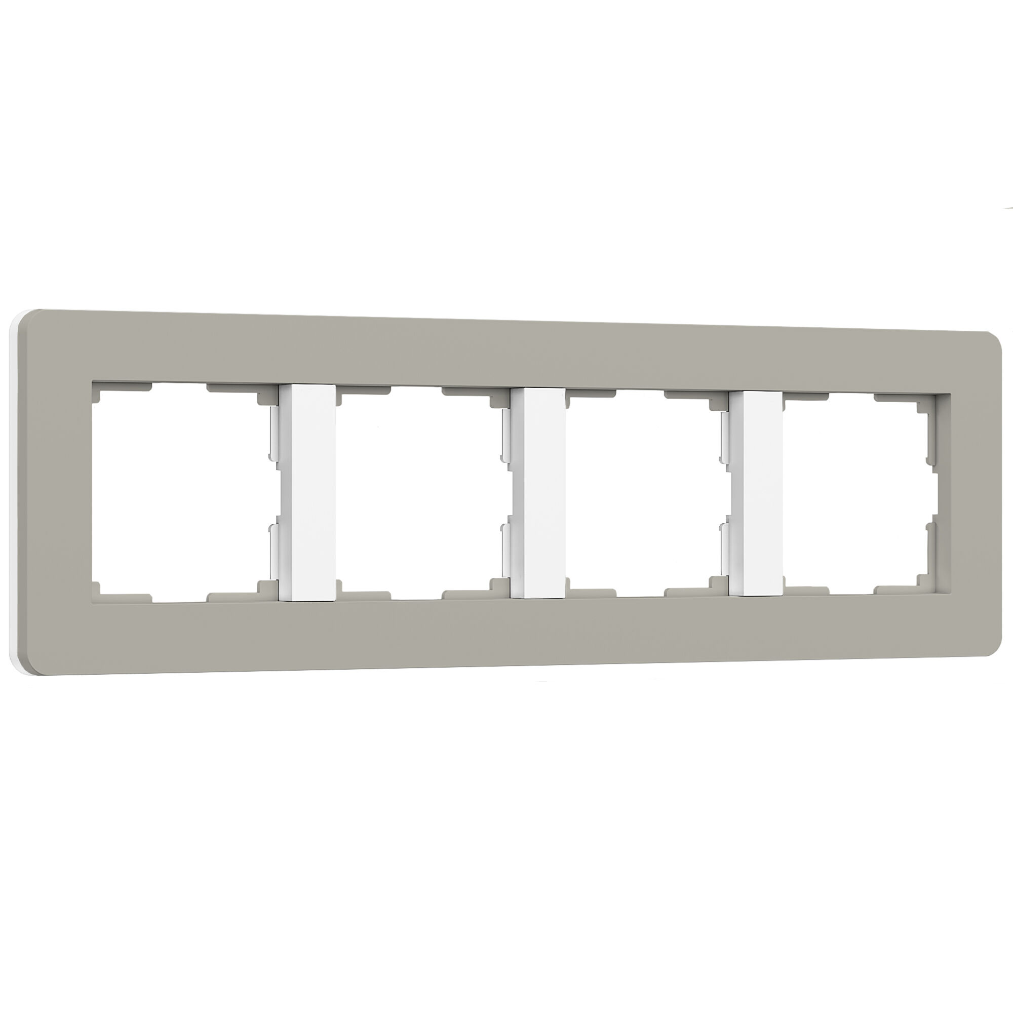 Рамка на 4 поста Split (дымчатый/белый, soft-touch) W0043067 Werkel