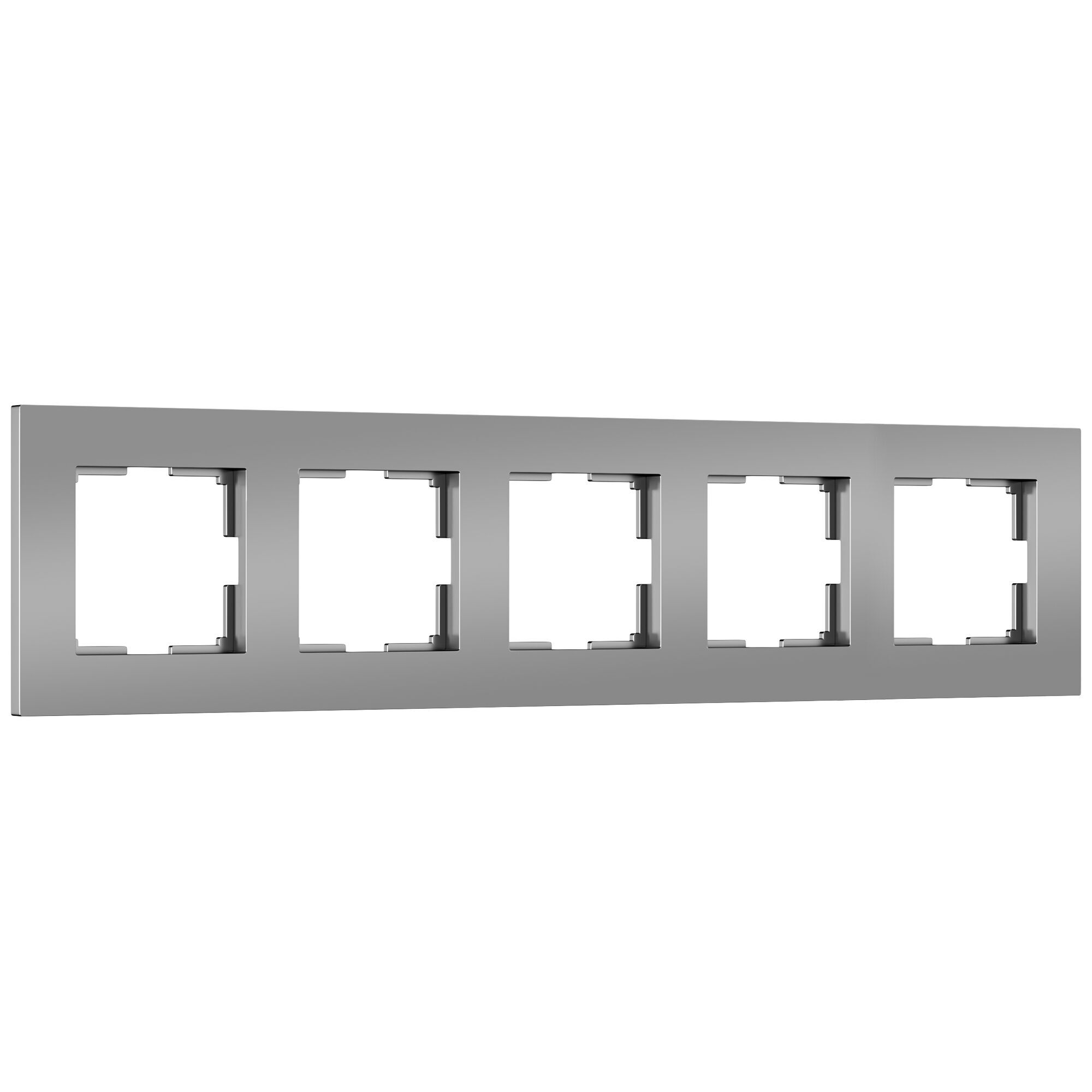Рамка на 5 постов Slab (серебро софт) W0052965 Werkel