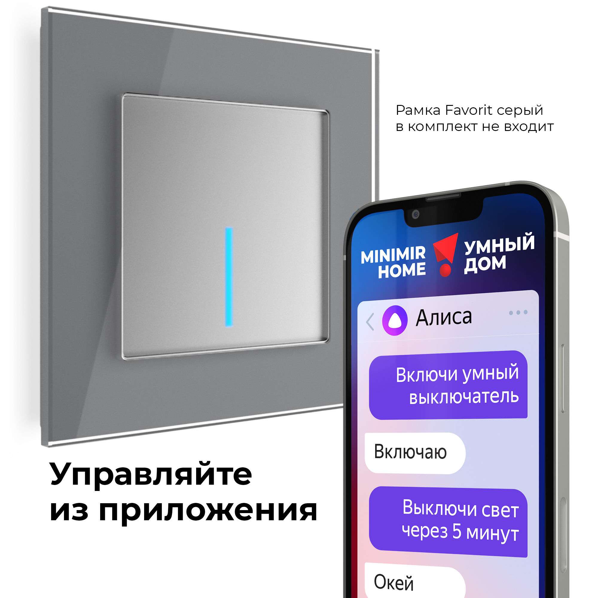 Умный сенсорный выключатель одноклавишный W4510606 Werkel Умный сенсорный выключатель одноклавишный W4510606 Werkel