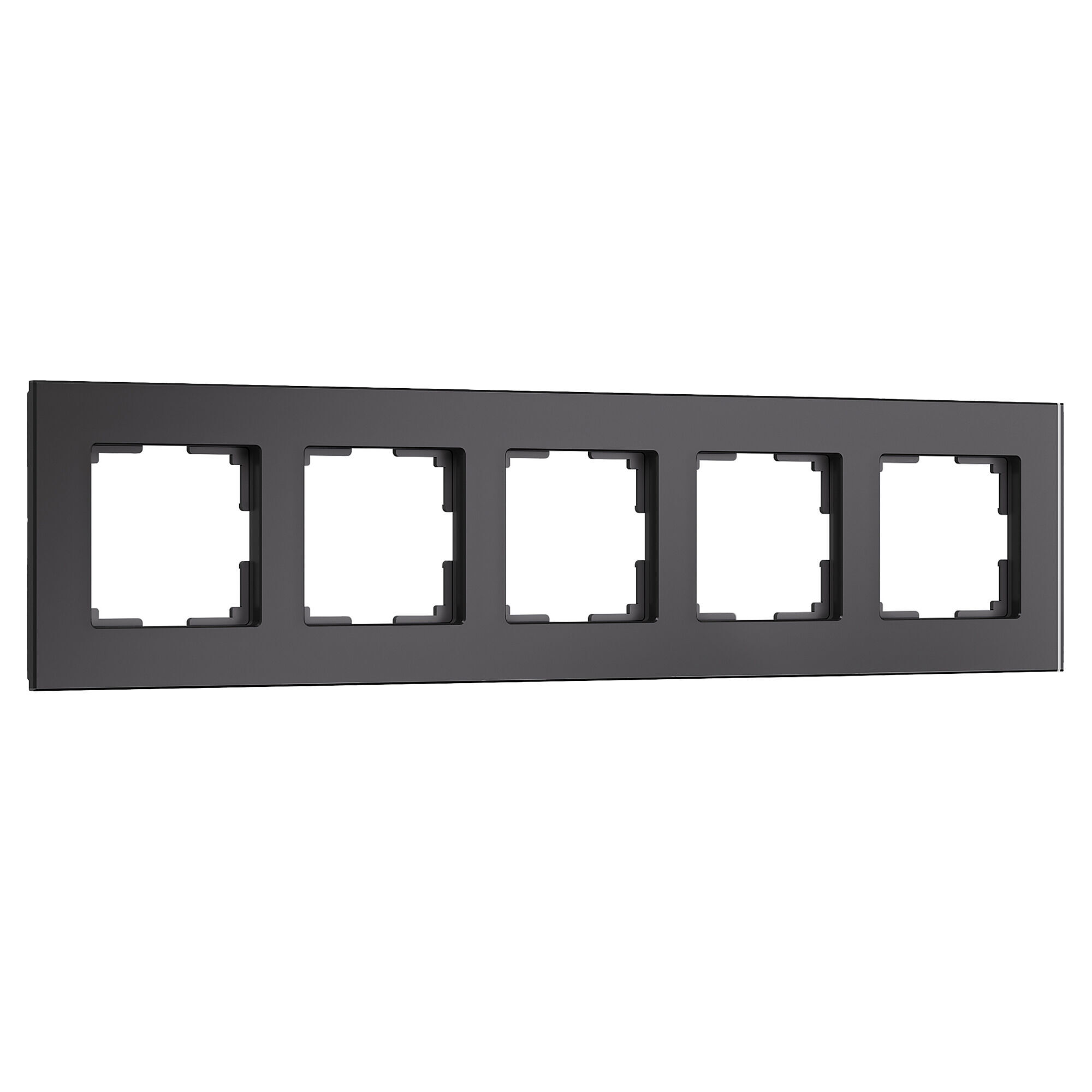 Рамка на 5 постов Senso (черный, стекло soft-touch) W0053108 Werkel
