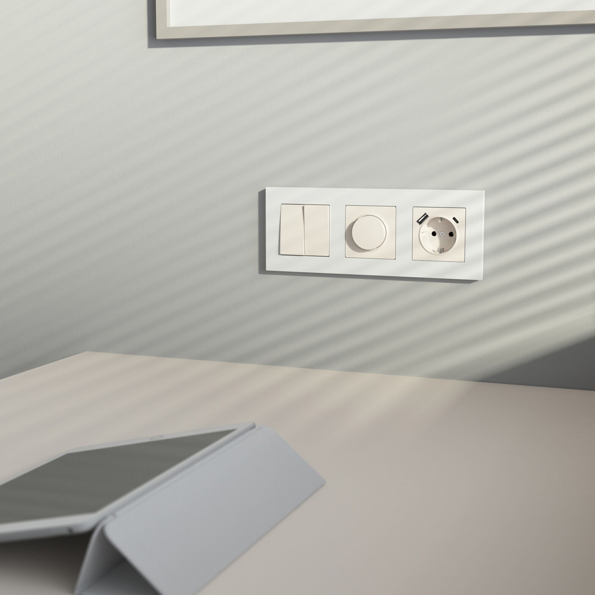 Розетка с заземлением, шторками и USB тип A+C (айвори матовый) W1171762 Werkel Розетка с заземлением, шторками и USB тип A+C (айвори матовый) W1171762 Werkel