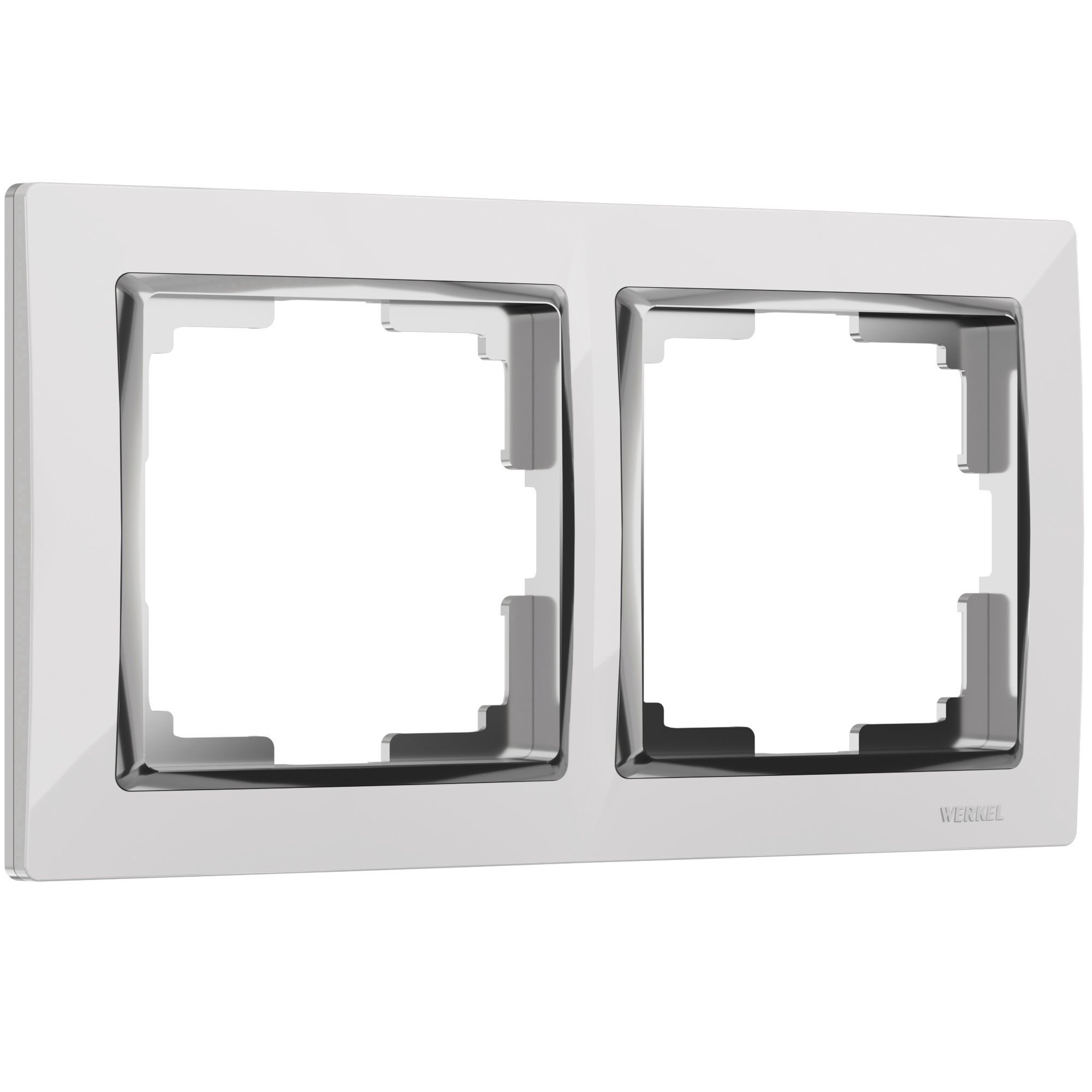 Рамка из поликарбоната на 2 поста Snabb белый/хром W0021901 Werkel