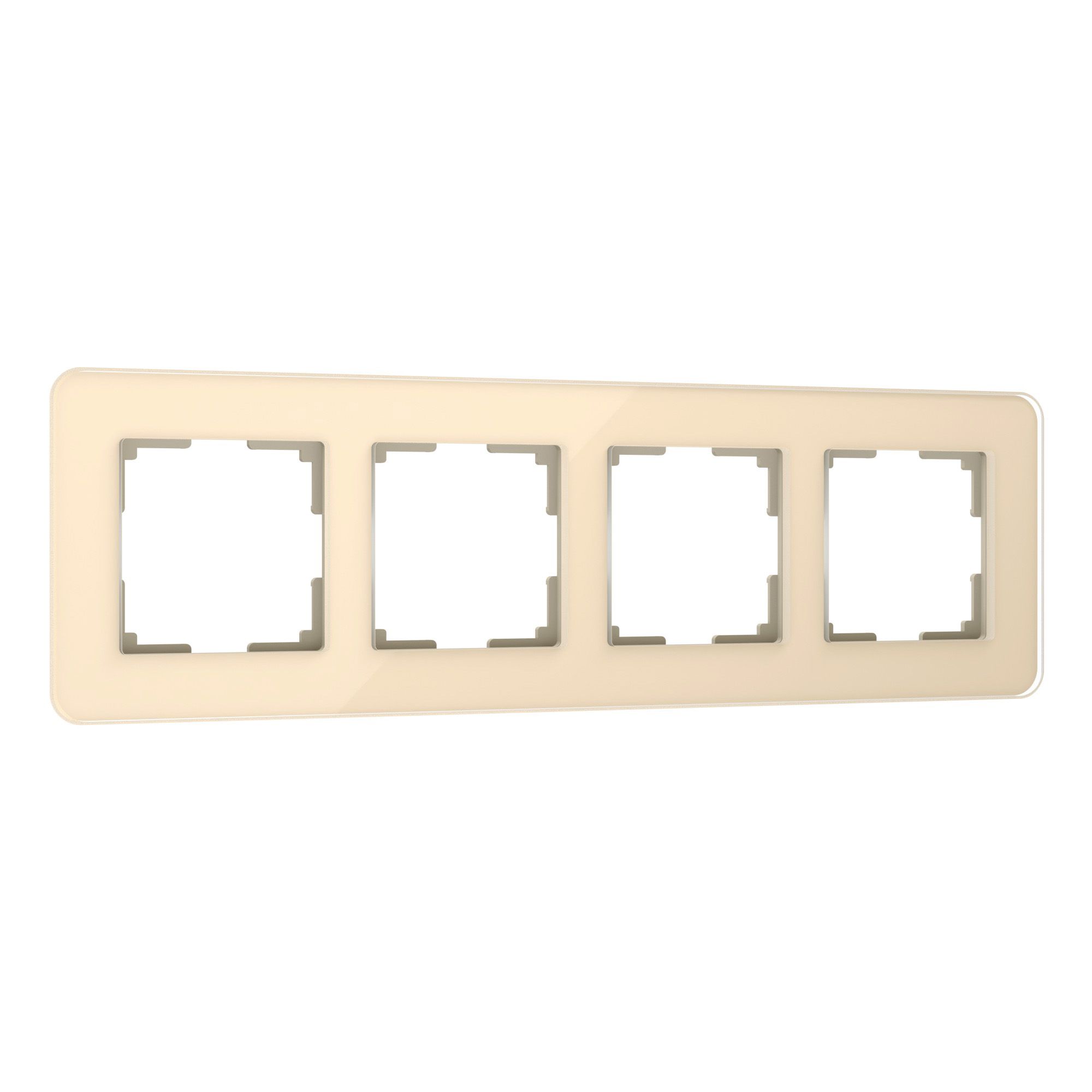 Рамка из стекла на 4 поста Elite айвори W0042443 Werkel