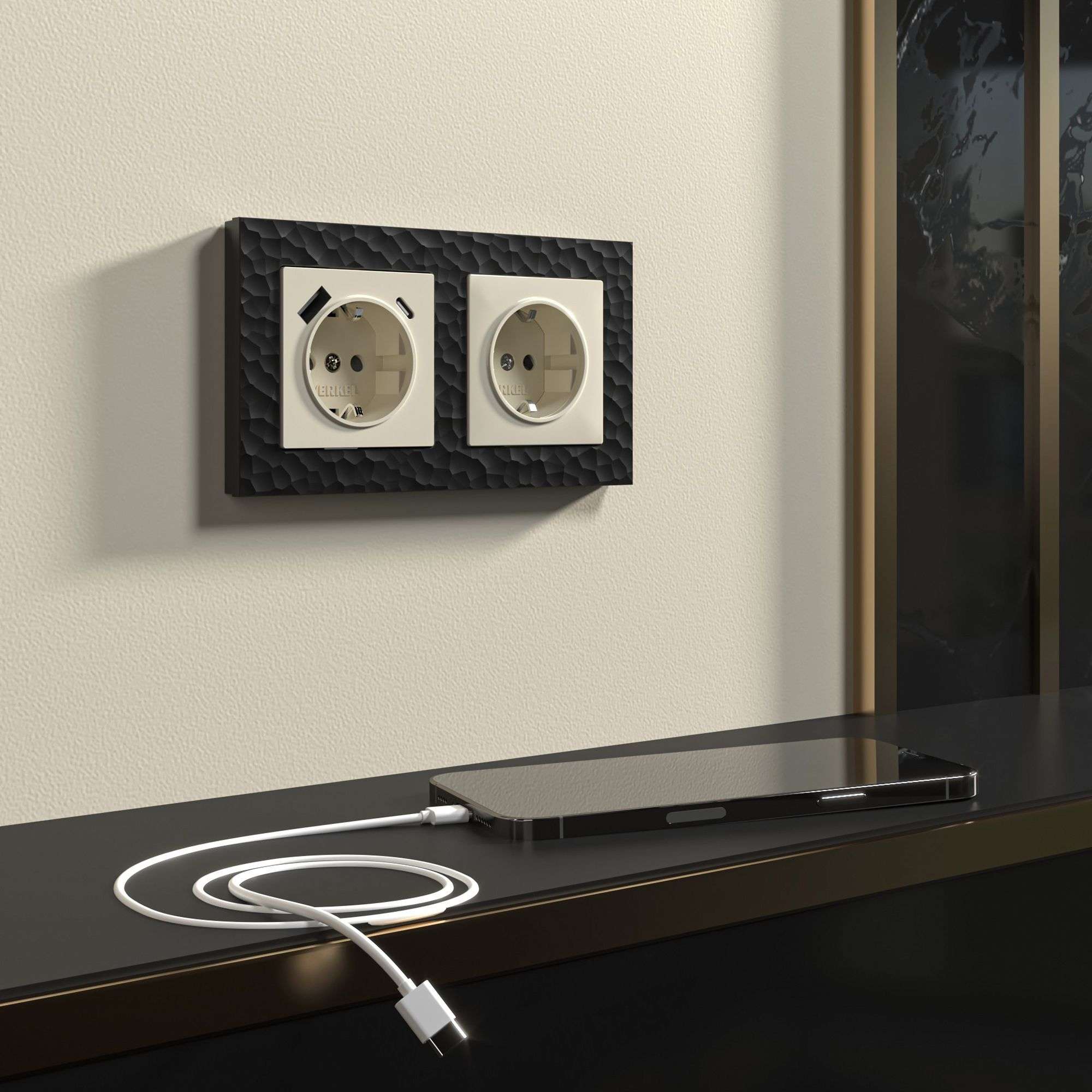 Розетка с заземлением, шторками и USB тип A+C слоновая кость W1171703 Werkel Розетка с заземлением, шторками и USB тип A+C слоновая кость W1171703 Werkel