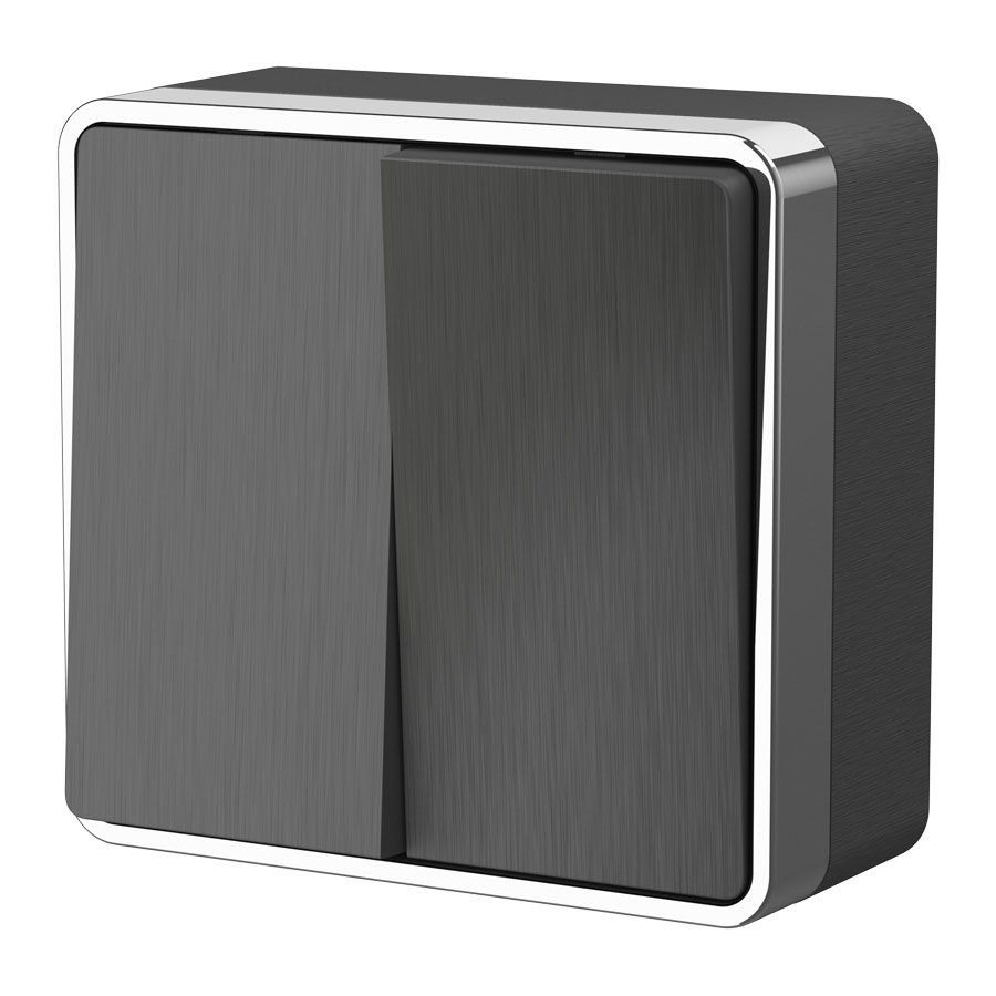 Выключатель двухклавишный Gallant графит рифленый W5020004 Werkel