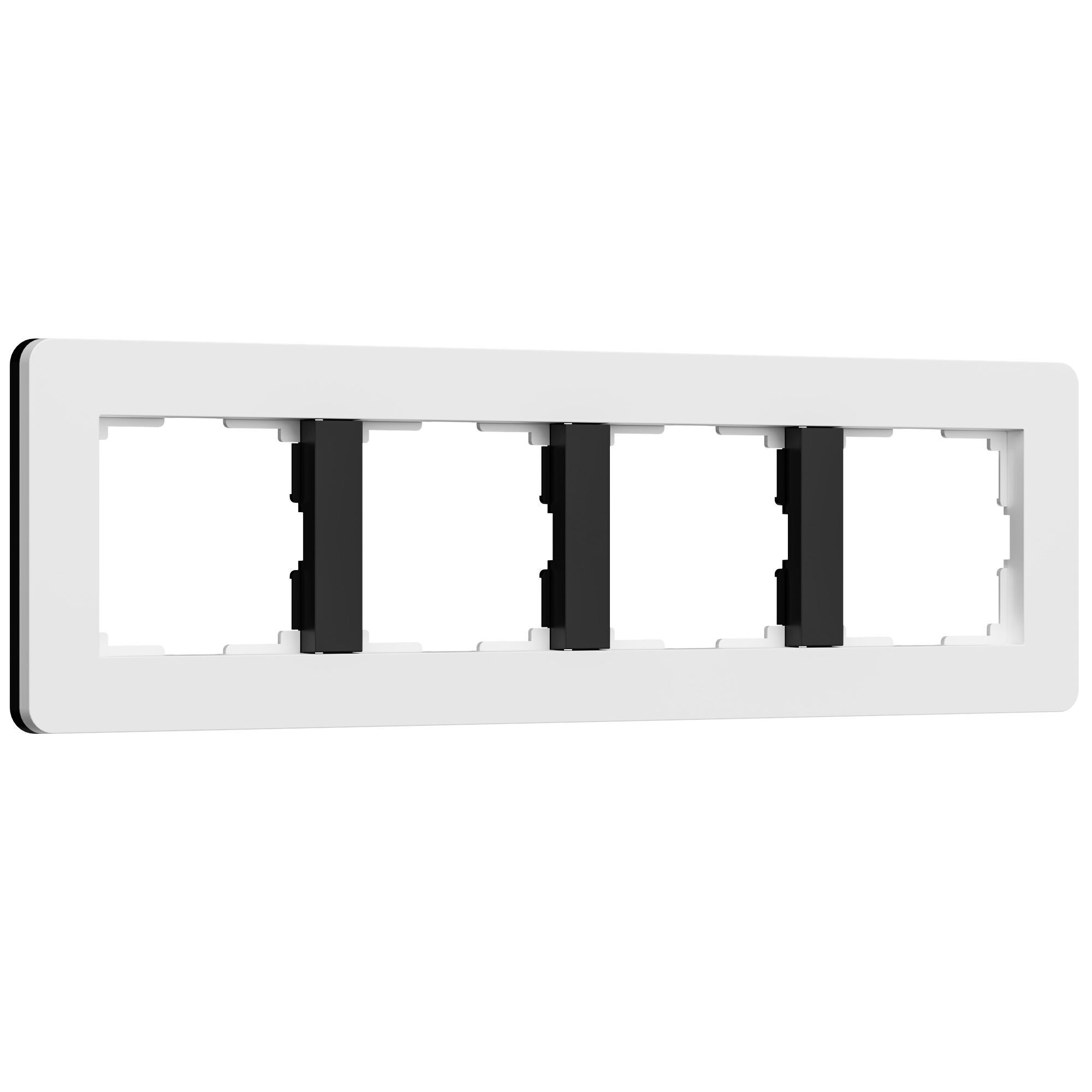 Рамка на 4 поста Split (белый/черный, soft-touch) W0043068 Werkel