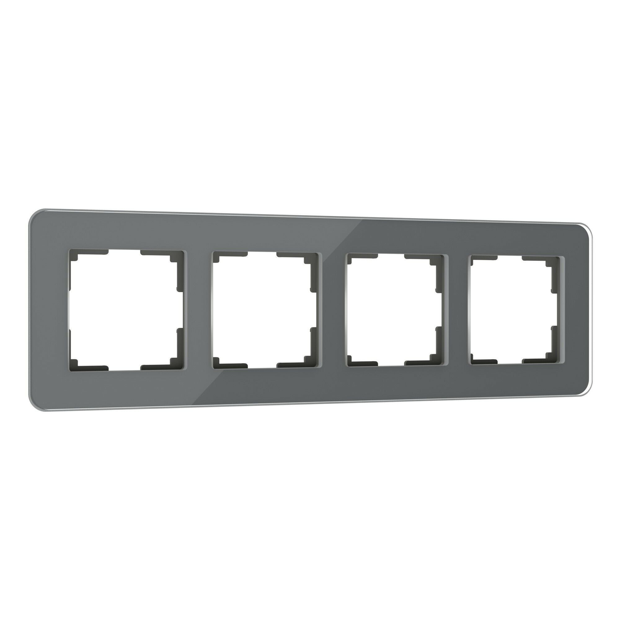 Рамка из стекла на 4 поста Elite графит W0042440 Werkel