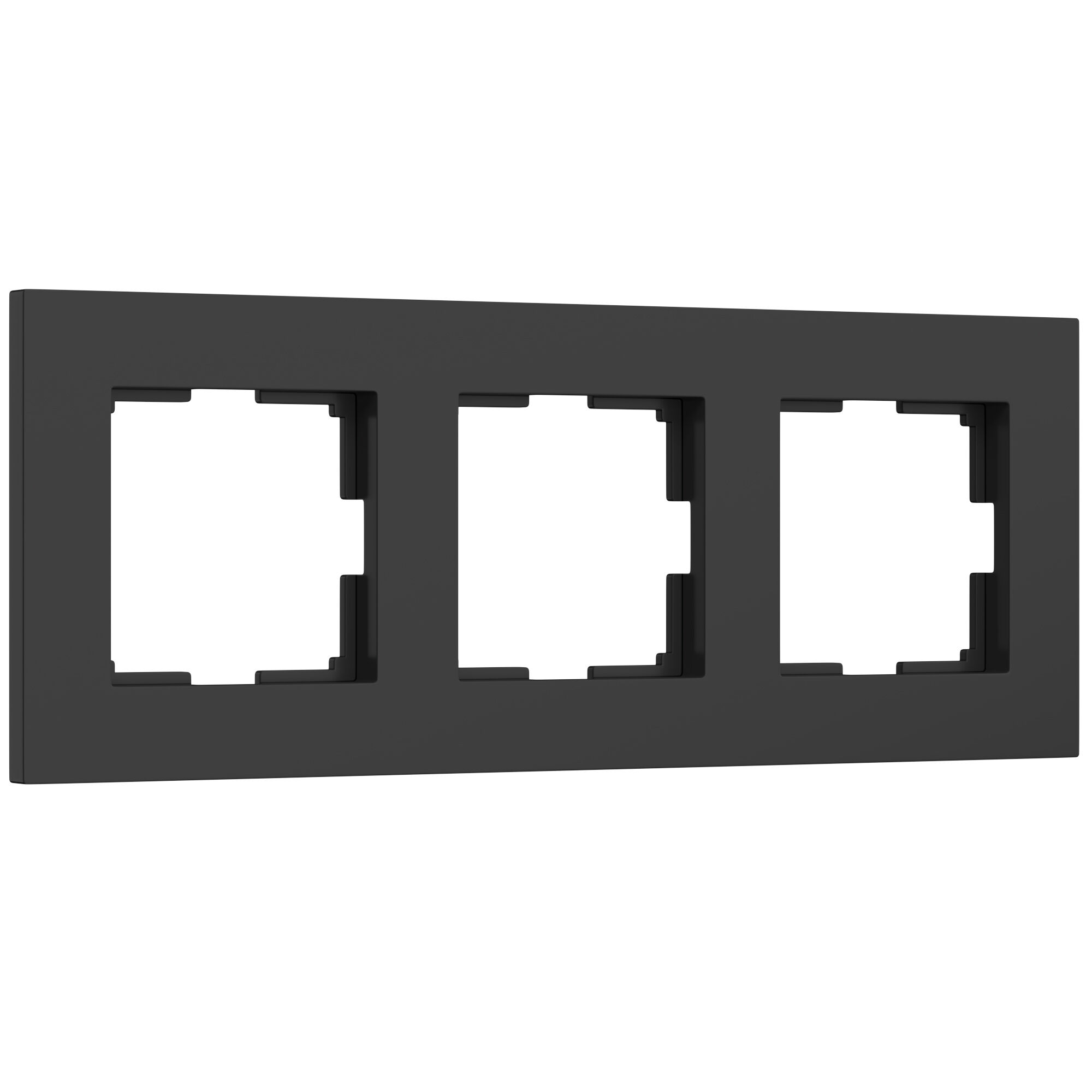 Рамка из поликарбоната на 3 поста Slab черный софт W0032908 Werkel