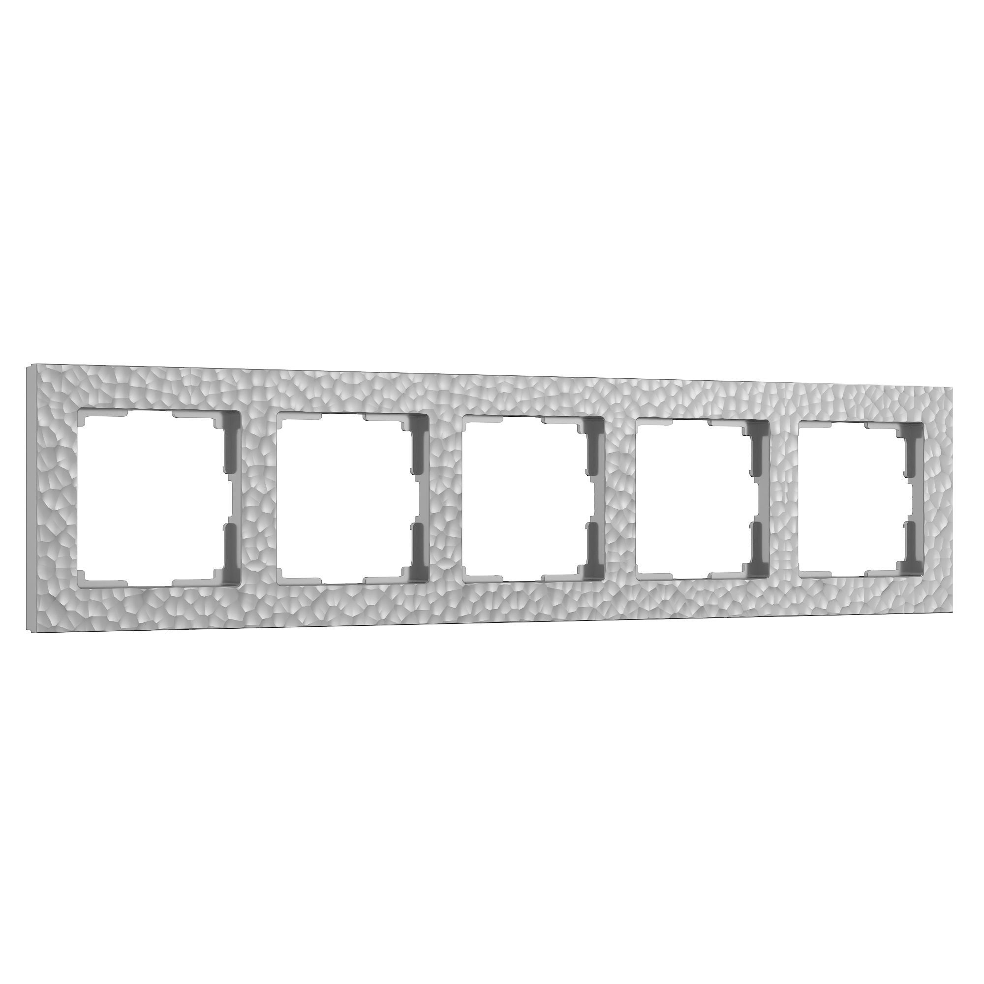 Рамка из поликарбоната на 5 постов Hammer серебряный W0052406 Werkel