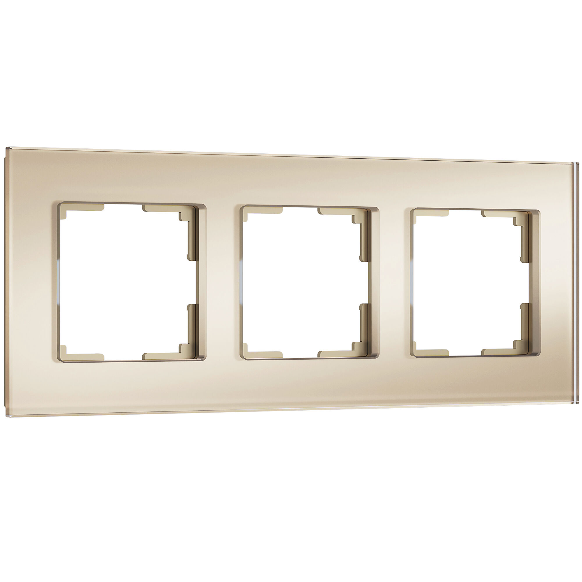 Рамка из стекла на 3 поста Senso шампань soft-touch W0033111 Werkel