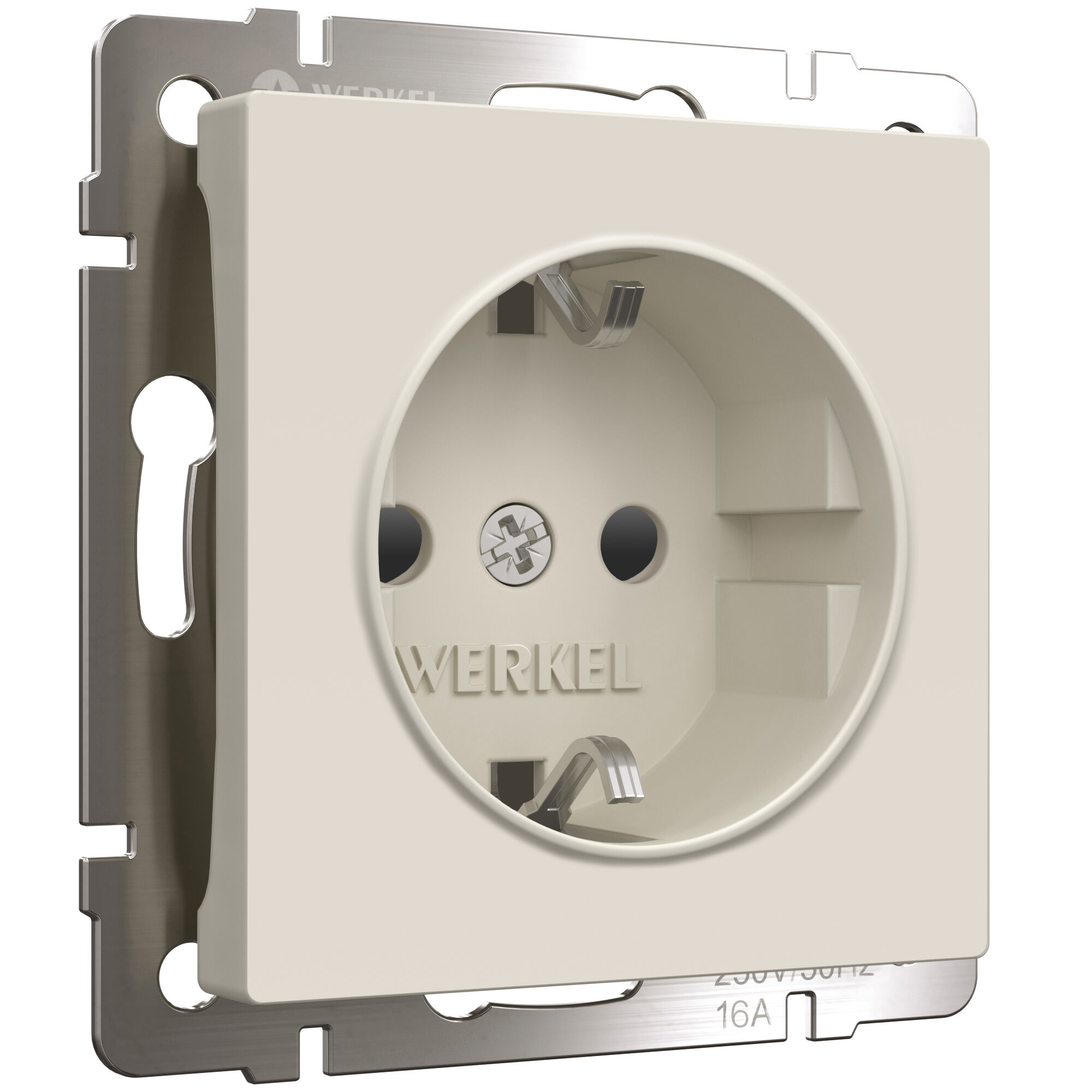 Розетка с заземлением и шторками айвори матовый W1171162 Werkel