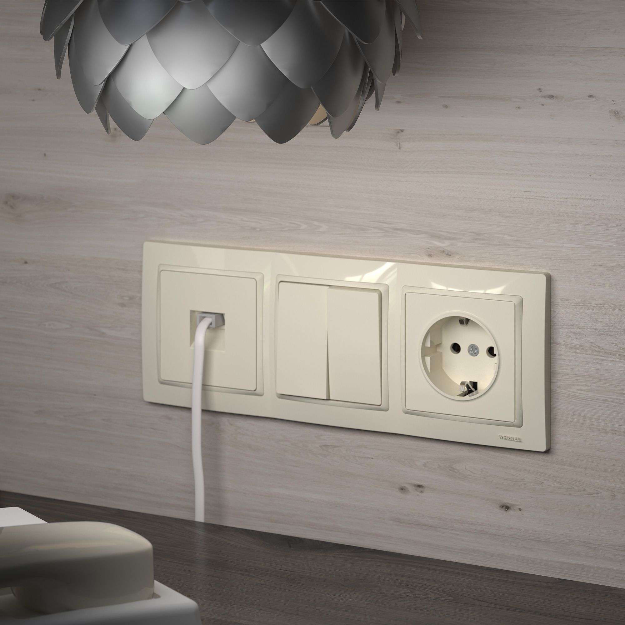 Телефонная розетка RJ-11 слоновая кость W1182003 Werkel Телефонная розетка RJ-11 слоновая кость W1182003 Werkel
