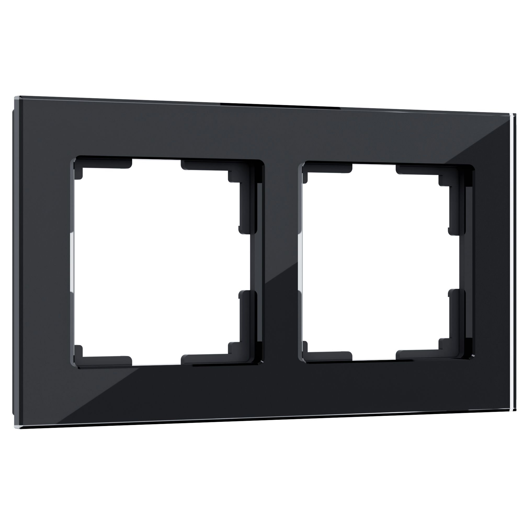 Рамка из стекла на 2 поста Favorit черный W0021108 Werkel